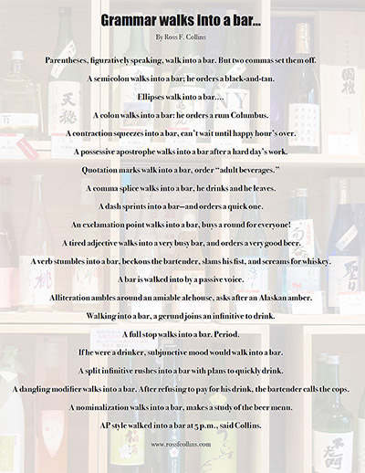 Grammar walks into a bar