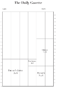 dummy sheet with ads