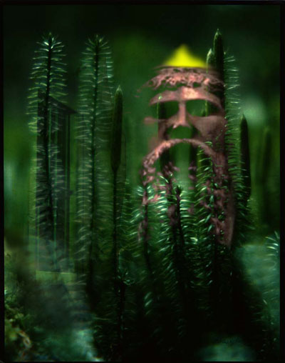 Creepy man, three layers.