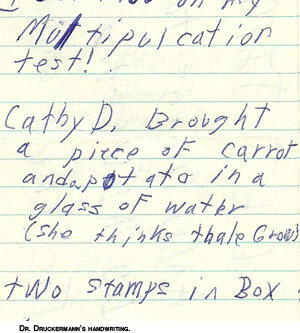 Dr. Druckermann's handwriting.