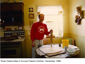 Ross makes lefse, 1989.